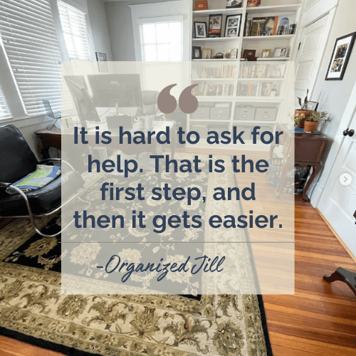 working with a professional home organizer, Organized Jill, Winston Salem NC