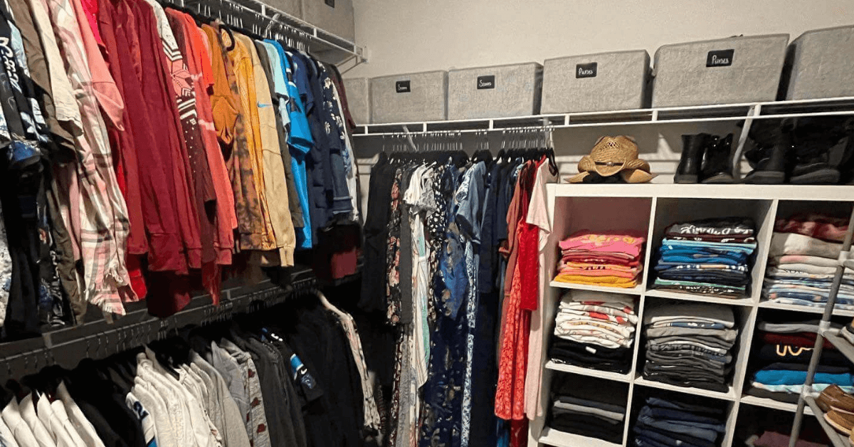 decluttered and organized closet, professional home organizer, Organized Jill, Winston Salem NC