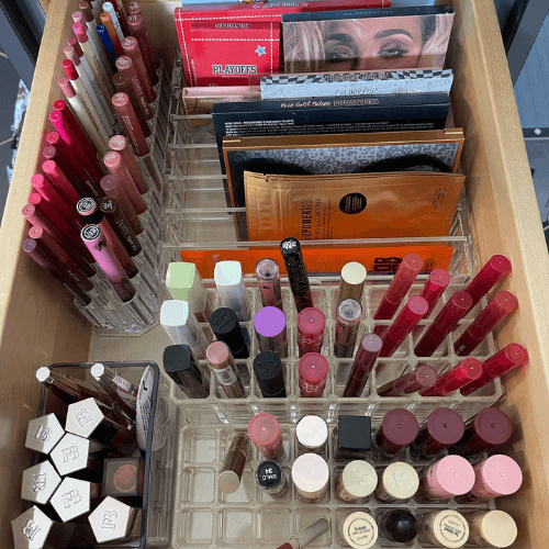 organized makeup drawer, professional home organizer, Organized Jill, Winston Salem nc
