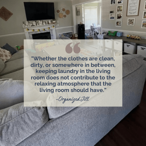professionally organized living room, Organized Jill, Winston Salem NC